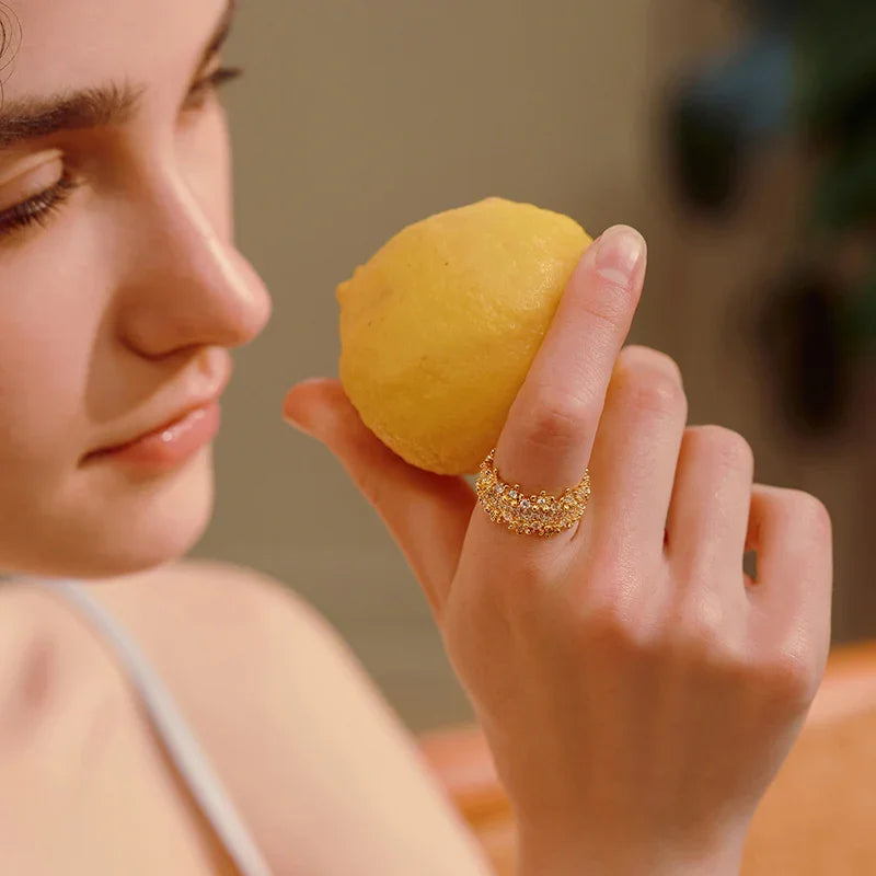 Gilded Floral Ring — product and styling view 6