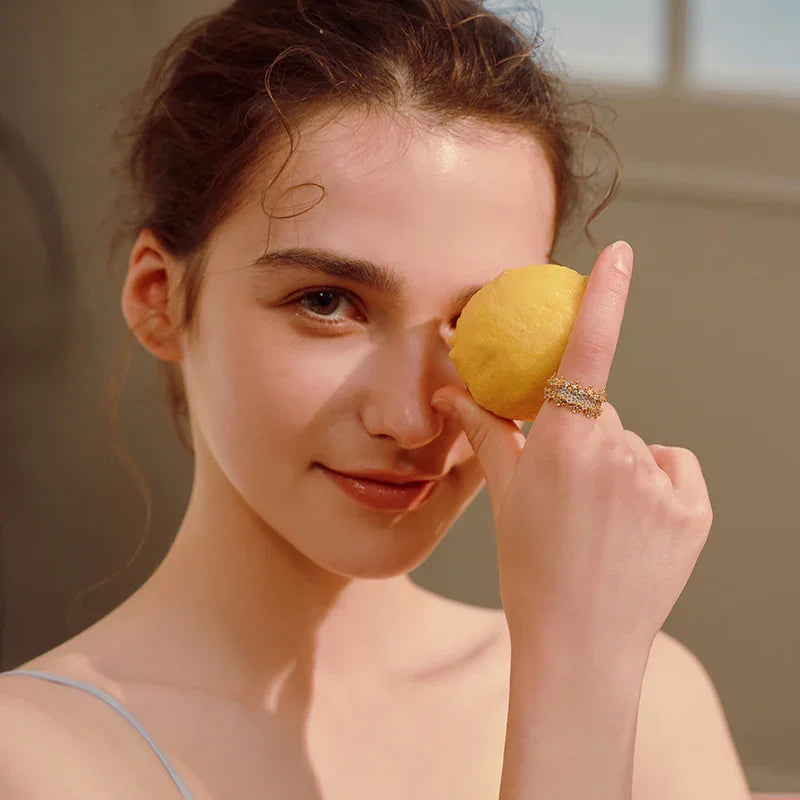 Gilded Floral Ring — product and styling view 4