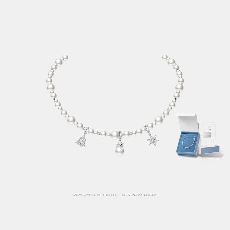 Starlight Snow Night Christmas Necklace — product and styling view 6