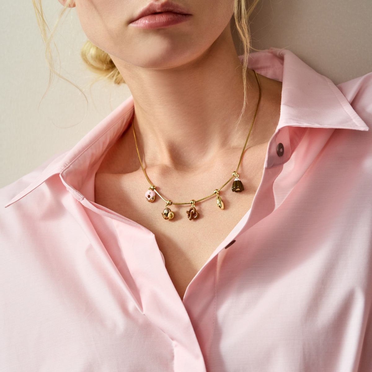 Golden Baguette Charm — product and styling view 8